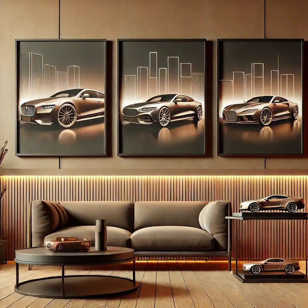 دکوراسیون مدرن با قاب ماکت‌های سه‌بعدی خودرو