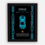 قاب ماکت ماشین پورشه 911 GT3 آبی(طرح 2)